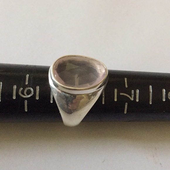 Vintage sterling pink quartz ring - Picture 3 of 4